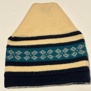 Penthouse Knits Winter Ski Hat Beanie Wool Striped Knit Vintage USA Made